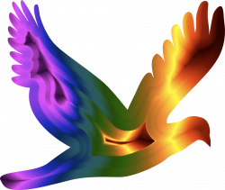 Clipart - Chromatic Flying Dove Silhouette 2