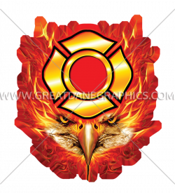 Flaming Eagle Head | Production Ready Artwork for T-Shirt Printing