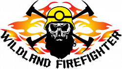 Wildland Firefighter Flames and Skull with beard Decal curved ...
