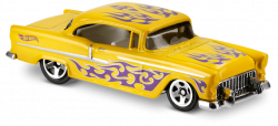 55 Chevy® in Yellow, HW FLAMES, Car Collector | Hot Wheels