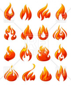 Simple symbolic red flame icons Vector Image – Vector ...
