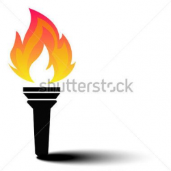 Olympic Torch With Flame on Ionic Column Vector Illustration ...