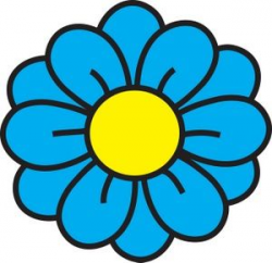 Flower Clipart Image: clip art illustration of a blue flower with a ...