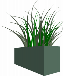 Clipart - Grass in square planter