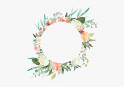 Watercolor Wreath With Flowers Png Peoplepng - Wedding ...