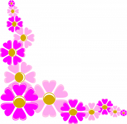 Clipart - pink flower corner