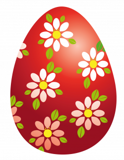 Easter Red Egg with Flowers PNG Clipart Picture | Gallery ...