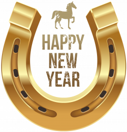 Happy New Year with Horse and Horseshoe PNG Clipart | Gallery ...