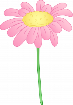 Pretty Pink Daisy Flower - Free Clip Art - Clip Art Library