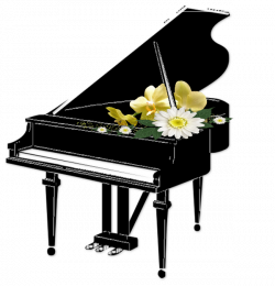 Black Piano with Flowers Transparent Clipart | Gallery Yopriceville ...