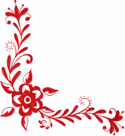 6 Red Flower Corner Ornament (PNG Transparent) | OnlyGFX.com