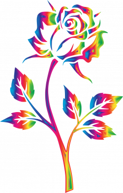Clipart - Rainbow Rose No Background