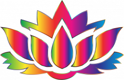 Clipart - Rainbow Lotus Flower Silhouette No Background