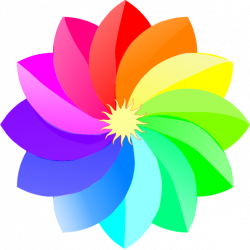 Rainbow Flower Clip Art at Clker.com - vector clip art online ...