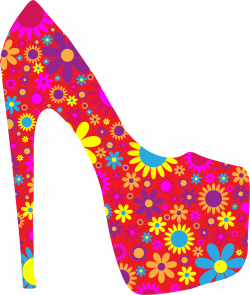 Clipart - Retro Floral Shoe