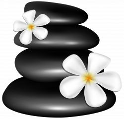 Spa Stones with White Flowers PNG Clipart Image | Gallery ...