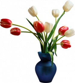 Blue Vase with Tulips | Gallery Yopriceville - High-Quality Images ...