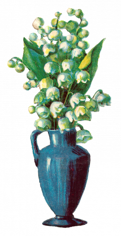 Antique Images: Free Printable Flower Vase Wildflower Artwork ...