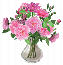 Pink Roses in Vase Transparent PNG Clipart | Gallery Yopriceville ...