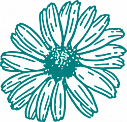 Floral clipart teal - Pencil and in color floral clipart teal