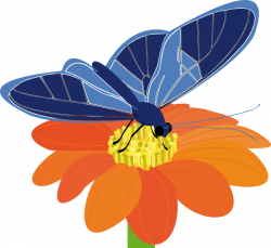 Blue Butterfly With Flower Clip Art at Clker.com - vector clip art ...