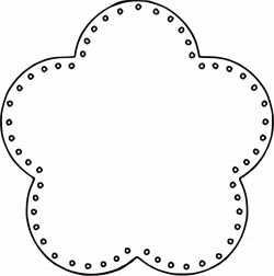 Clipart - Flower 5 Scallop Circle Background, eyelets
