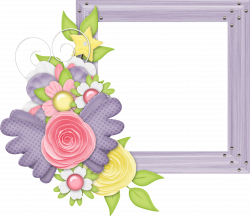 Cute Large Design Purple Transparent Frame with Flowers | Рамки ...