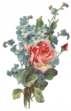 Leaping Frog Designs: Roses And Forget Me Not Bouquet Png Image Free ...