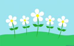 Spring Flowers Daisies Landscape Clip Art - Sweet Clip Art