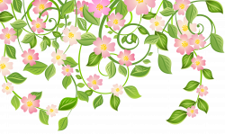 Spring Blossom Clip art - Spring Blossom Decoration with Leaves ...