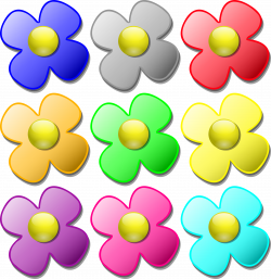 Clipart - Game marbles - flowers