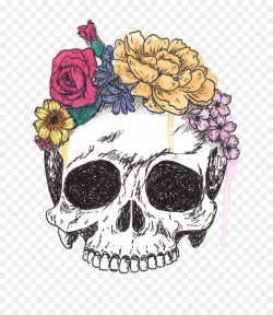 Floral Flower Background clipart - Skull, Drawing, Flower ...