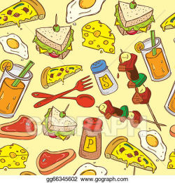 Vector Stock - Food background pattern. Clipart Illustration ...