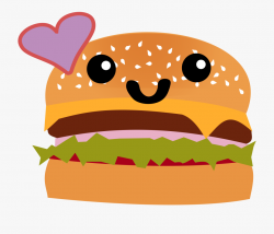 Hamburger Clipart Cute - Slogan On Junk Food And Healthy ...
