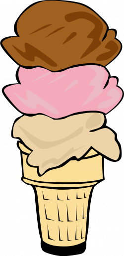 Clipart - Fast Food, Desserts, Ice Cream Cone, Triple