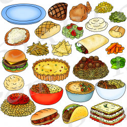 Dinner Foods Clipart - Dinner & Meals Clipart Download