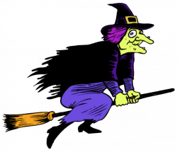 This cartoon clip art of a witch riding a broom is perfect for use ...