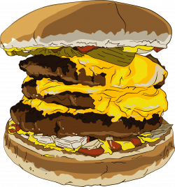Clipart - Fast Food Triple Cheeseburger