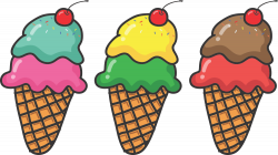 OnlineLabels Clip Art - Three Ice Cream Cones