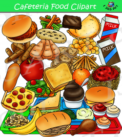 Cafeteria Food Clipart Graphics Set - Build A Lunch Tray ...