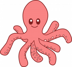 Cute Red Octopus Clipart - Free Clip Art