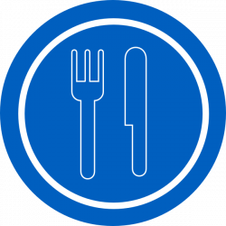 Food-service-sign Blue Plate With Outline Knife And Fork Clip Art at ...