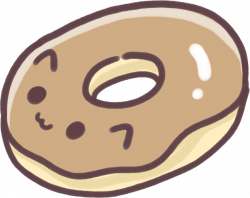 kawaii cute donut cat food - Sticker by Kloma~
