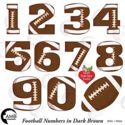 Football Clipart, Dark Brown Numbers Clipart, Sports Clipart ...