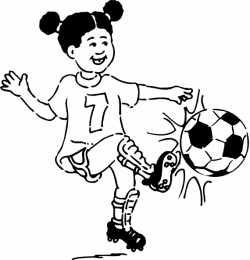 clip art soccer playing girl outline | girl playing football outline ...