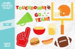 Football Party Clipart Illustration PNG