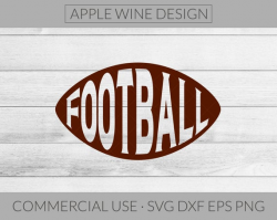 Football Cutout SVG File - Football Word Clipart - Sports DXF EPS Png Cut  File - Diecut Machine Digital File - Instant Download