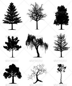 Árboles, colección Clipart | Arbol | Tree silhouette tattoo ...