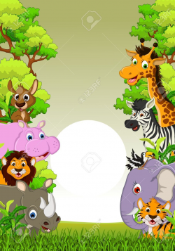 Stock Vector | Wall decor | Cute animals, Cute animal ...