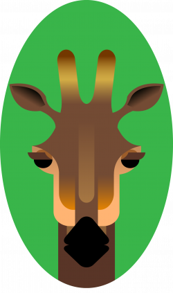 Giraffe, flat, design, flat design, brown, africa, pastel, green ...